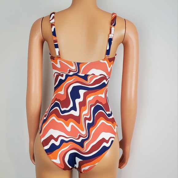 KNIX Deep V One Piece Swim Suit Heat Wave - Picture 4 of 9